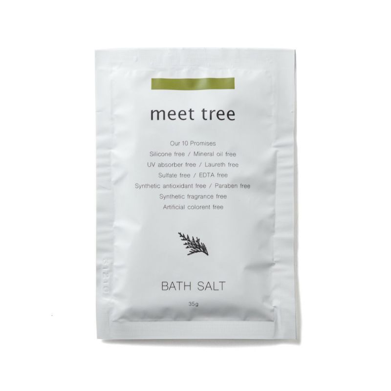 meet tree　バスソルト（ヒノキの葉） 35g　ヒノキ　正面