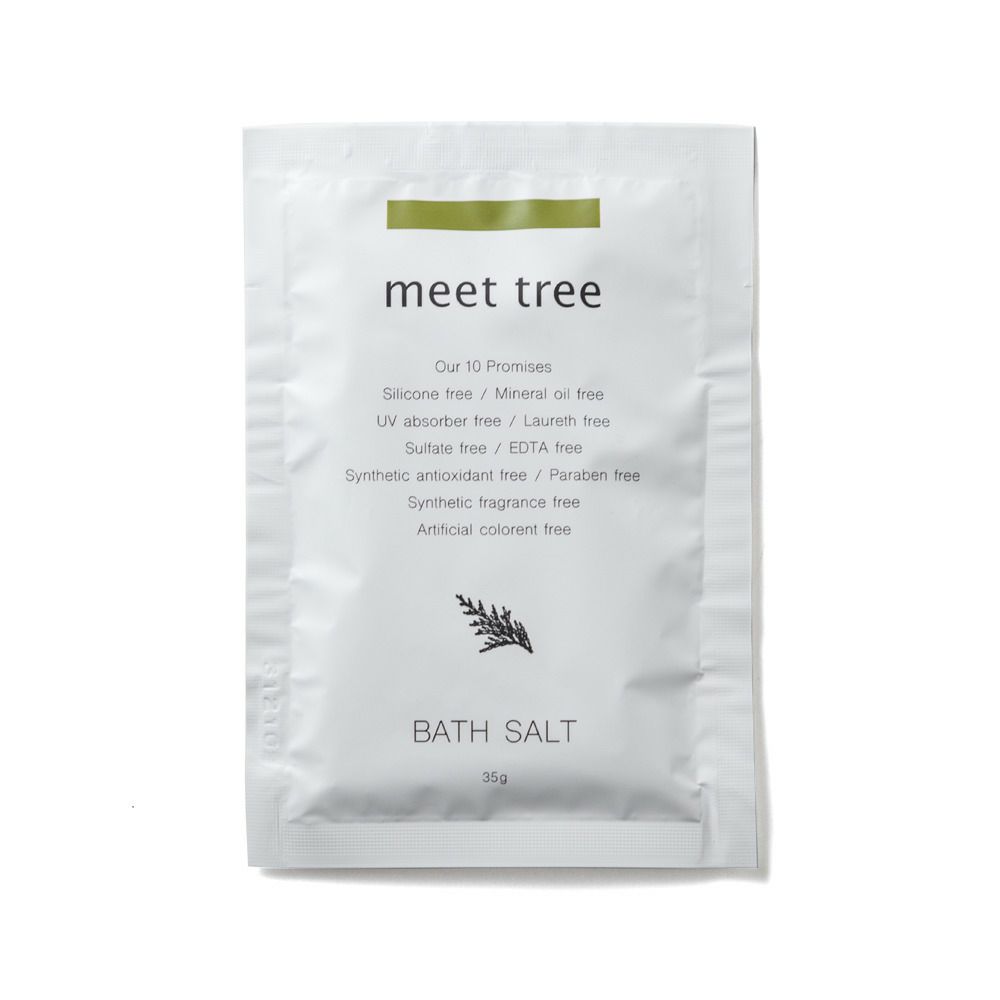 meet tree　バスソルト（ヒノキの葉） 35g　ヒノキ　正面