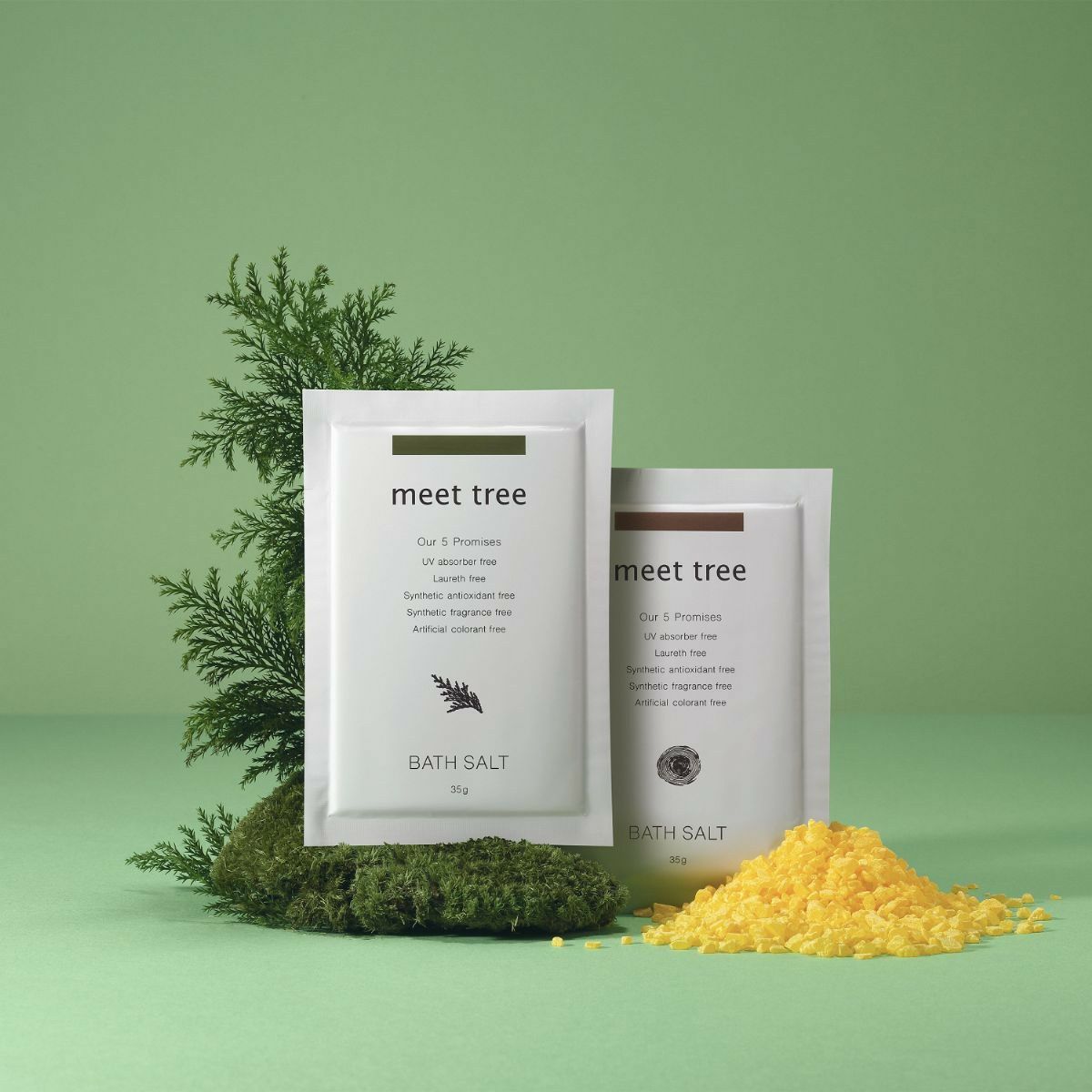 meet tree　バスソルト（ヒノキの葉） 35g　ヒノキ　イメージ画像