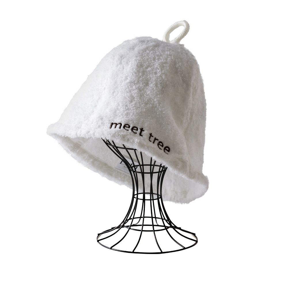 meet tree　meet tree × エアーかおる オリジナルサウナハット　ホワイト　正面