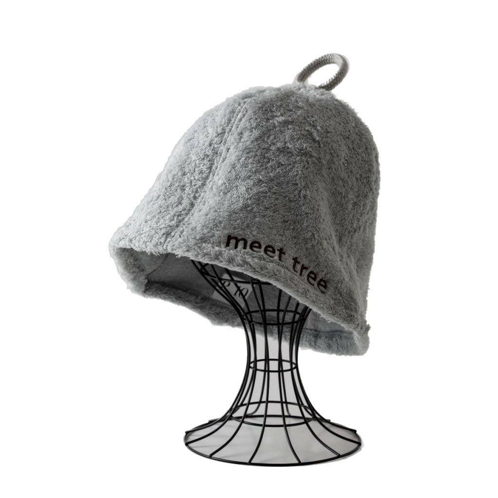 meet tree　meet tree × エアーかおる オリジナルサウナハット　グレー　正面