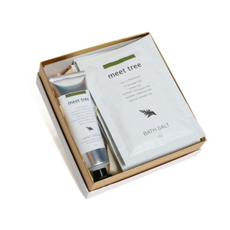 meet tree　ハンドクリーム＆バスソルトギフト　ヒノキ　正面