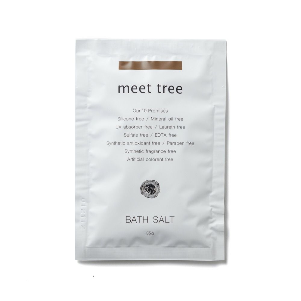 meet tree　バスソルト（ヒノキの木） 35g　ヒノキ　正面
